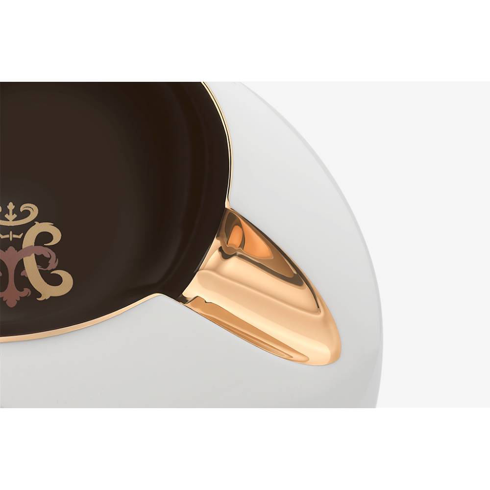 HYHPURO定制陶瓷烟灰缸 三人位 圆盘型 珍珠白棕色(随单附送优惠券)