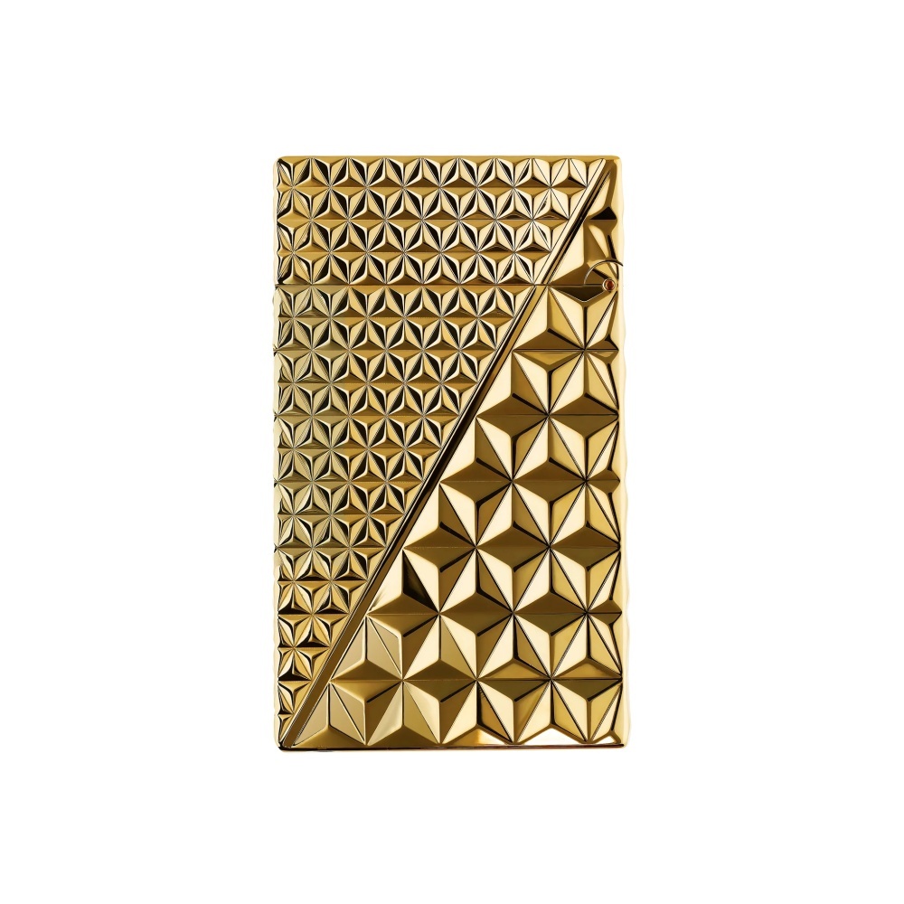 S.T.DUPONT 都彭 Ligne2 朗声系列 火焰菱纹 金色 打火机 C16646