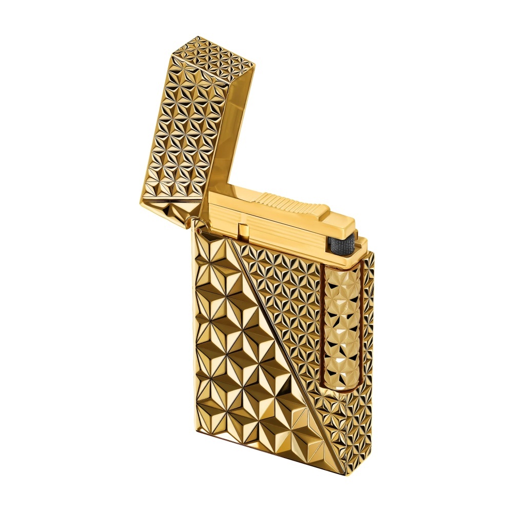 S.T.DUPONT 都彭 Ligne2 朗声系列 火焰菱纹 金色 打火机 C16646