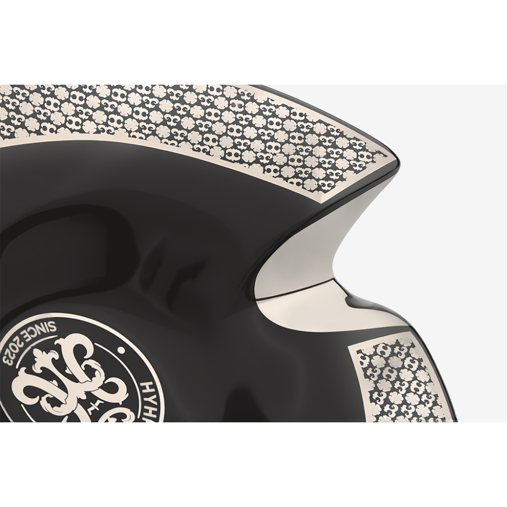 HYHPURO定制陶瓷烟灰缸 三人位 环绕圆型 水墨黑(随单附送优惠券)