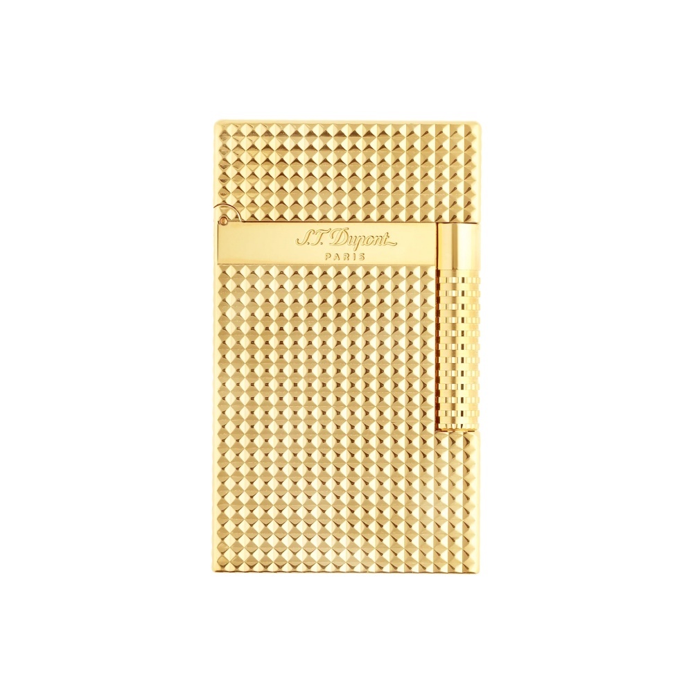 S.T.DUPONT 都彭 Le Grand 格兰德系列 钻石菱纹 双火焰 金色 打火机 C23009
