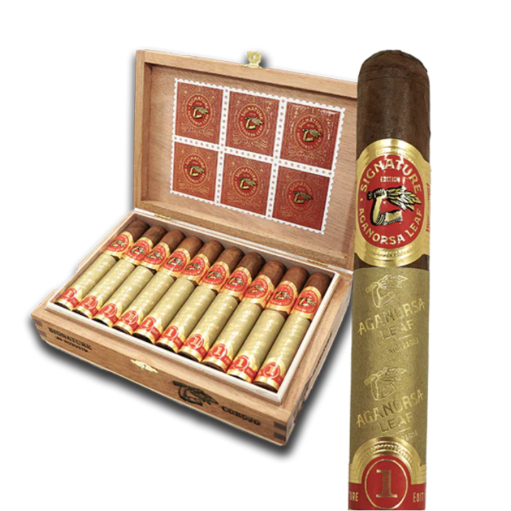 Aganorsa Leaf Signature Selection Robusto 20s 紫檀叶 签名精选烟叶 罗布图 20支/盒