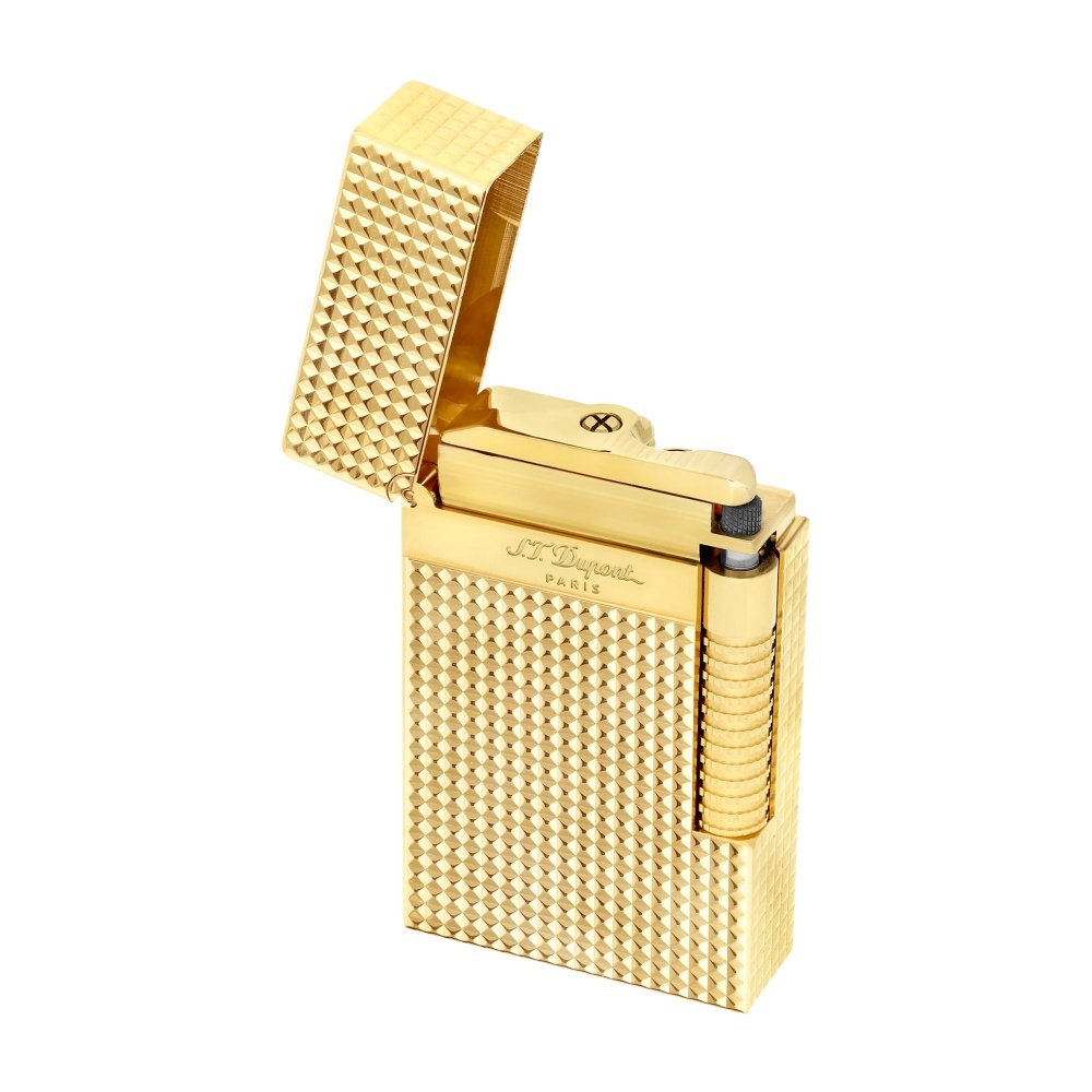 S.T.DUPONT 都彭 Le Grand 格兰德系列 钻石菱纹 双火焰 金色 打火机 C23009