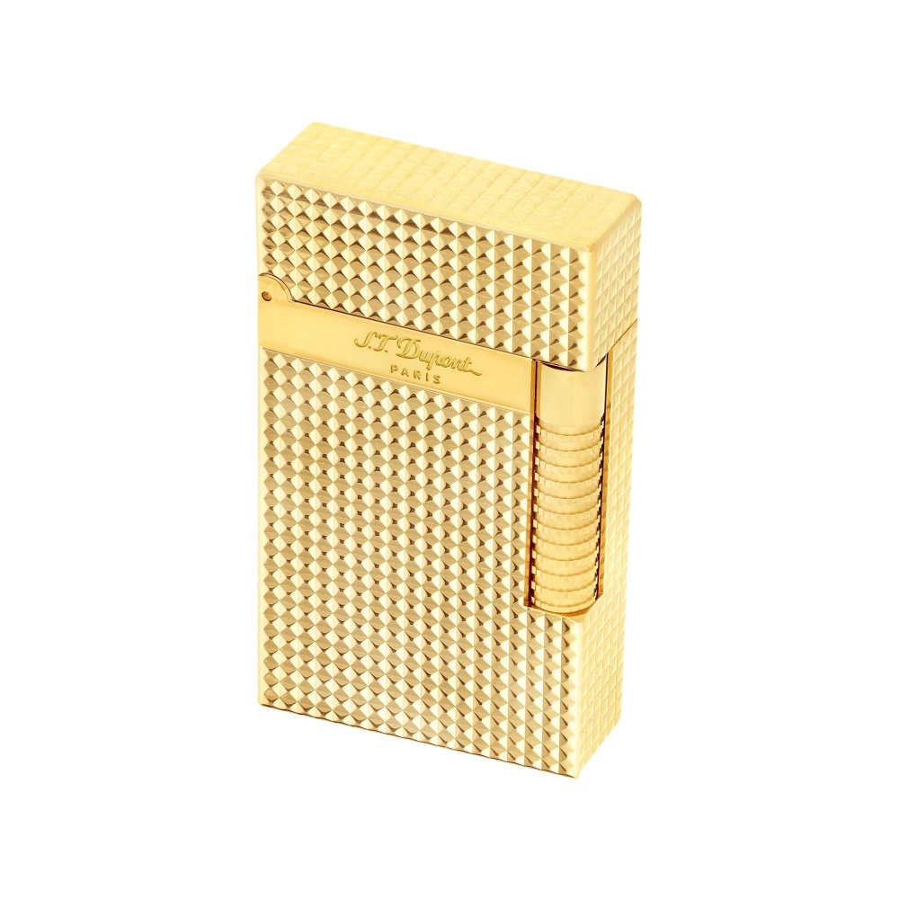 S.T.DUPONT 都彭 Le Grand 格兰德系列 钻石菱纹 双火焰 金色 打火机 C23009