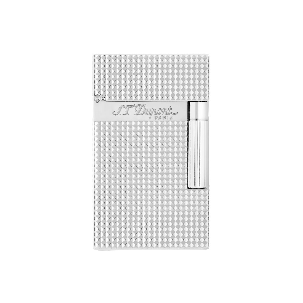 S.T.DUPONT 都彭 Ligne2 朗声系列 经典 微钻石菱纹 银色 打火机 016184