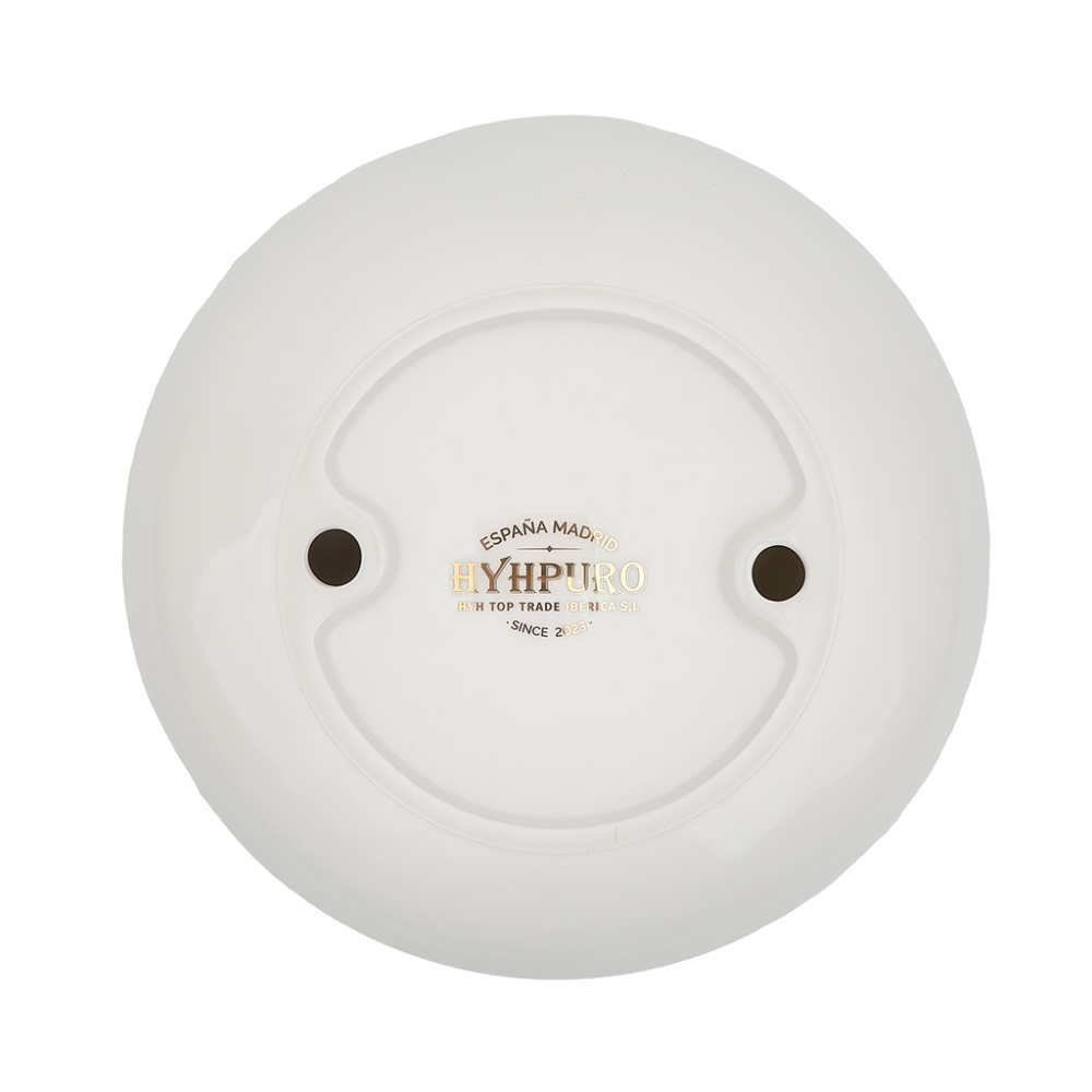 HYHPURO定制陶瓷烟灰缸 三人位 圆盘型 珍珠白棕色(随单附送优惠券)