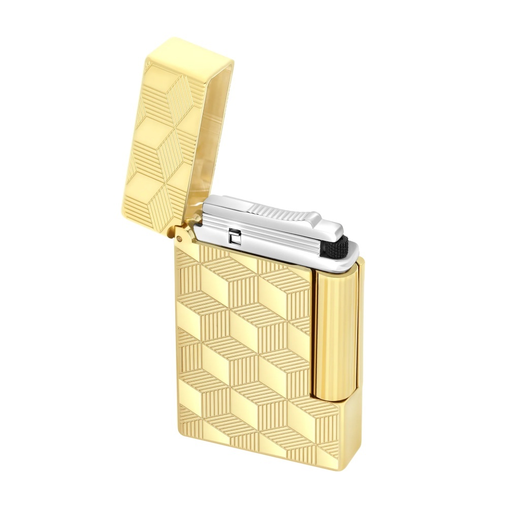 S.T.DUPONT 都彭 INITIAL 轻朗声系列 立体方块 金色 打火机 020841