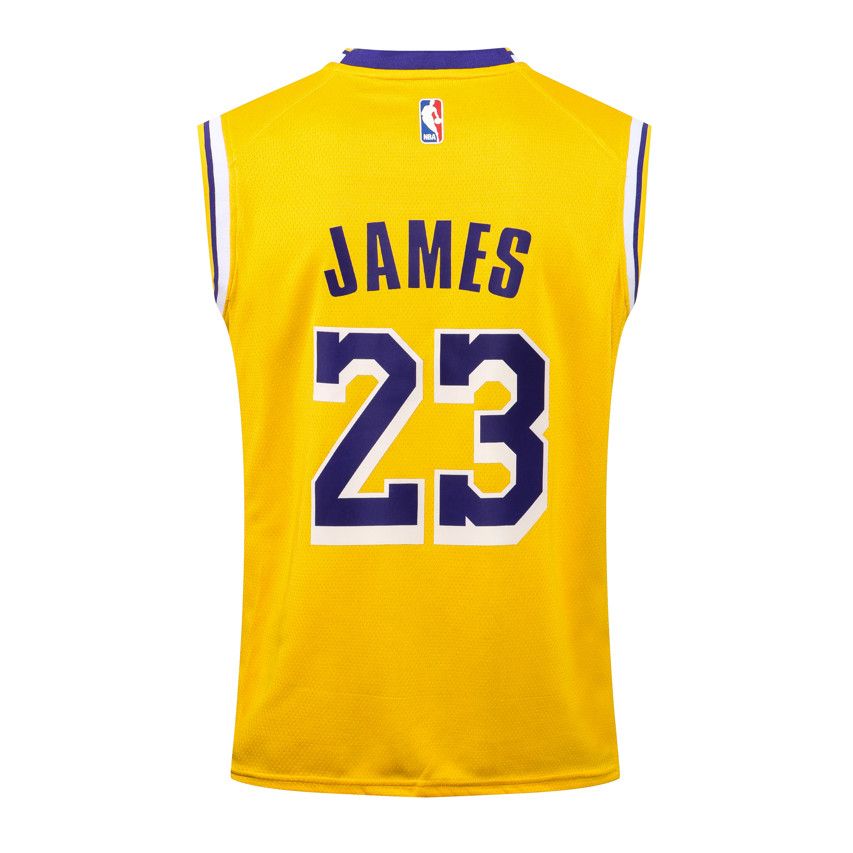 NBA Lakers Round Neck Yellow No. 23 (Hot Pressed)