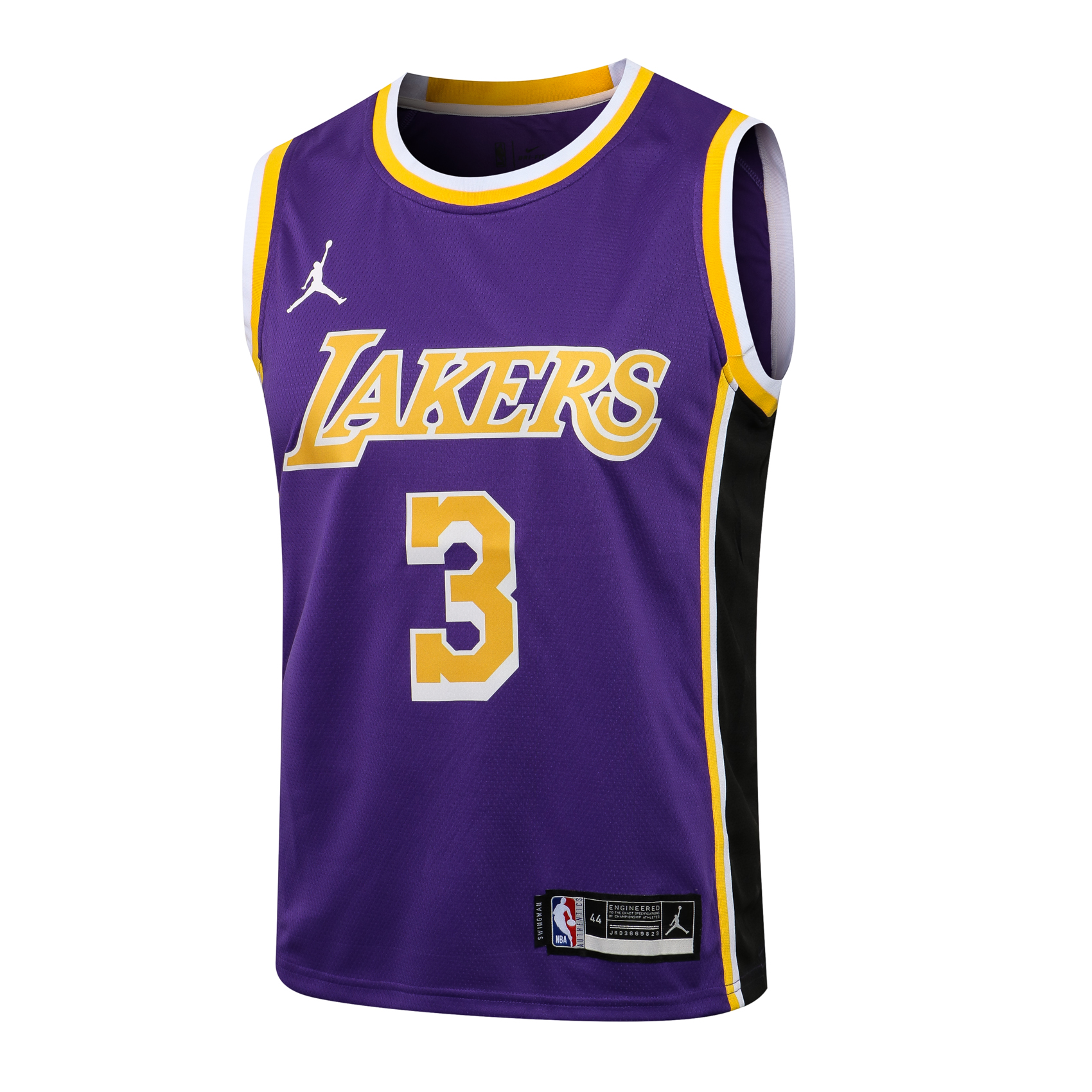Jordan NBA Lakers Crew Neck Purple No. 3 (Hot Pressed)