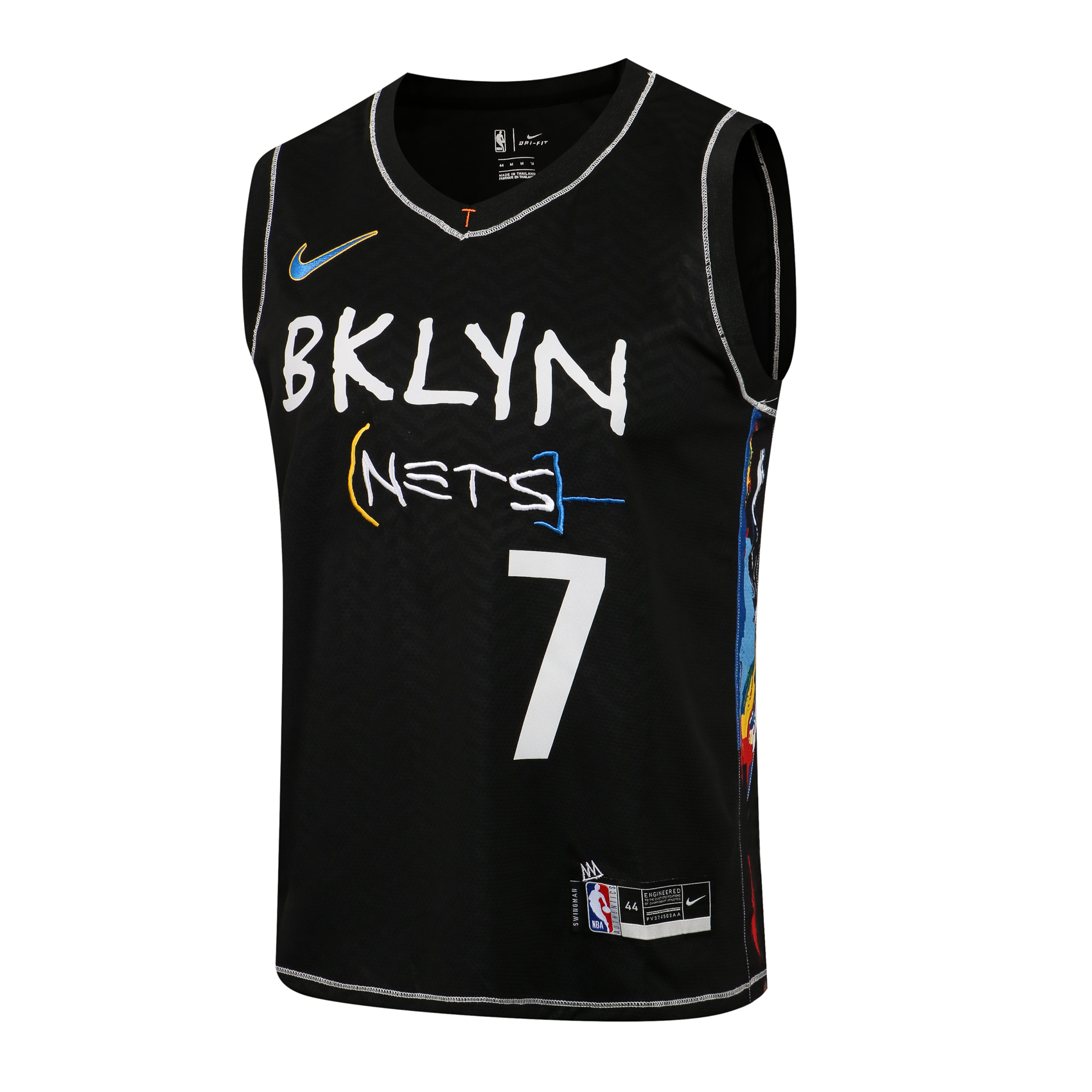 NBA City Edition Nets Black No. 7 (Hot Pressed)