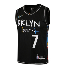 NBA City Edition Nets Black No. 7 (Hot Pressed)