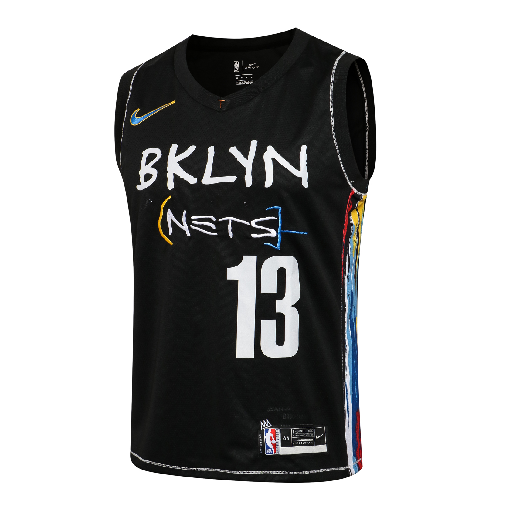 NBA Nets V-neck Black City Edition (Hot Pressed)