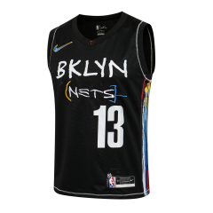 NBA Nets V-neck Black City Edition (Hot Pressed)