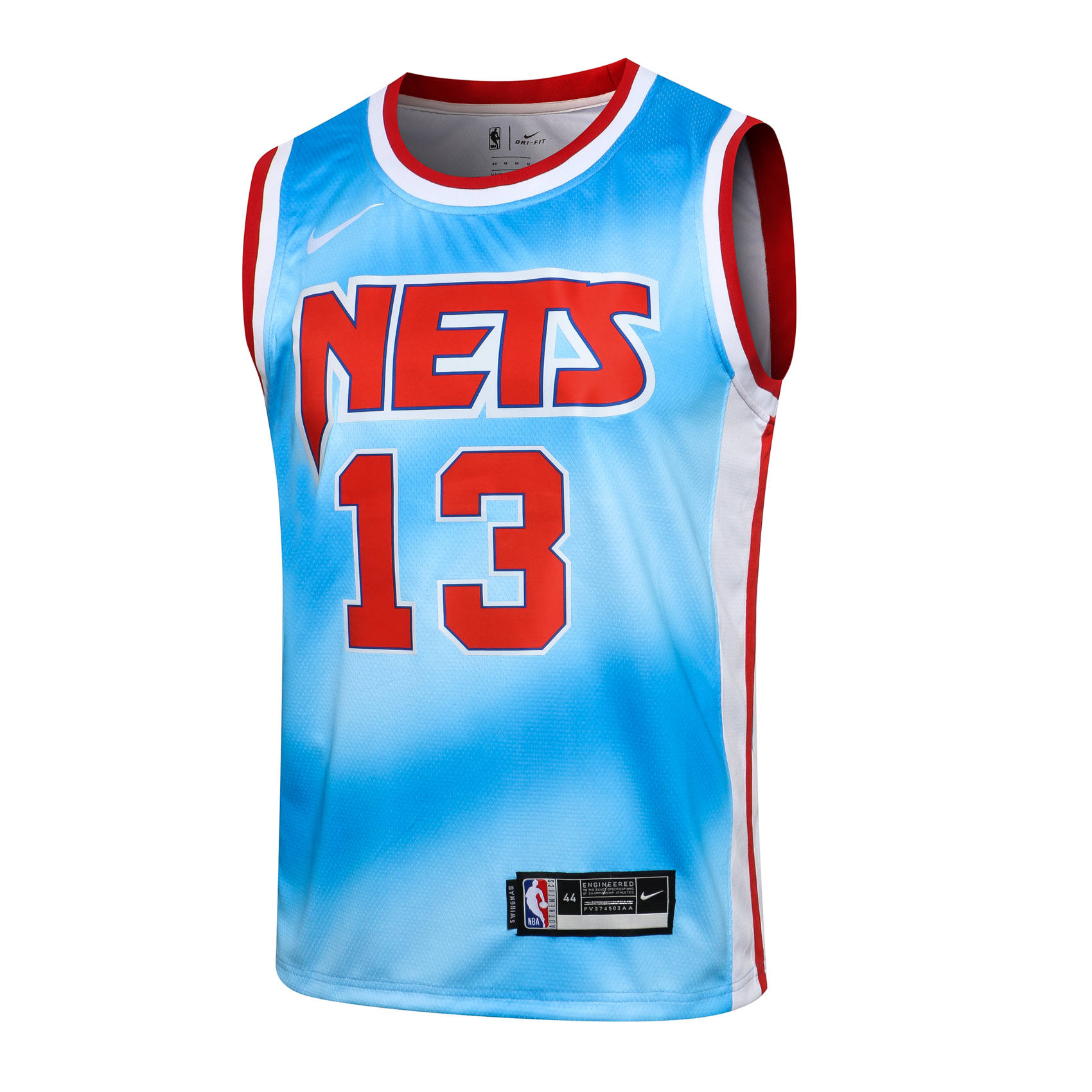 NBA Round Neck Nets Blue No. 13 (Hot Pressed)