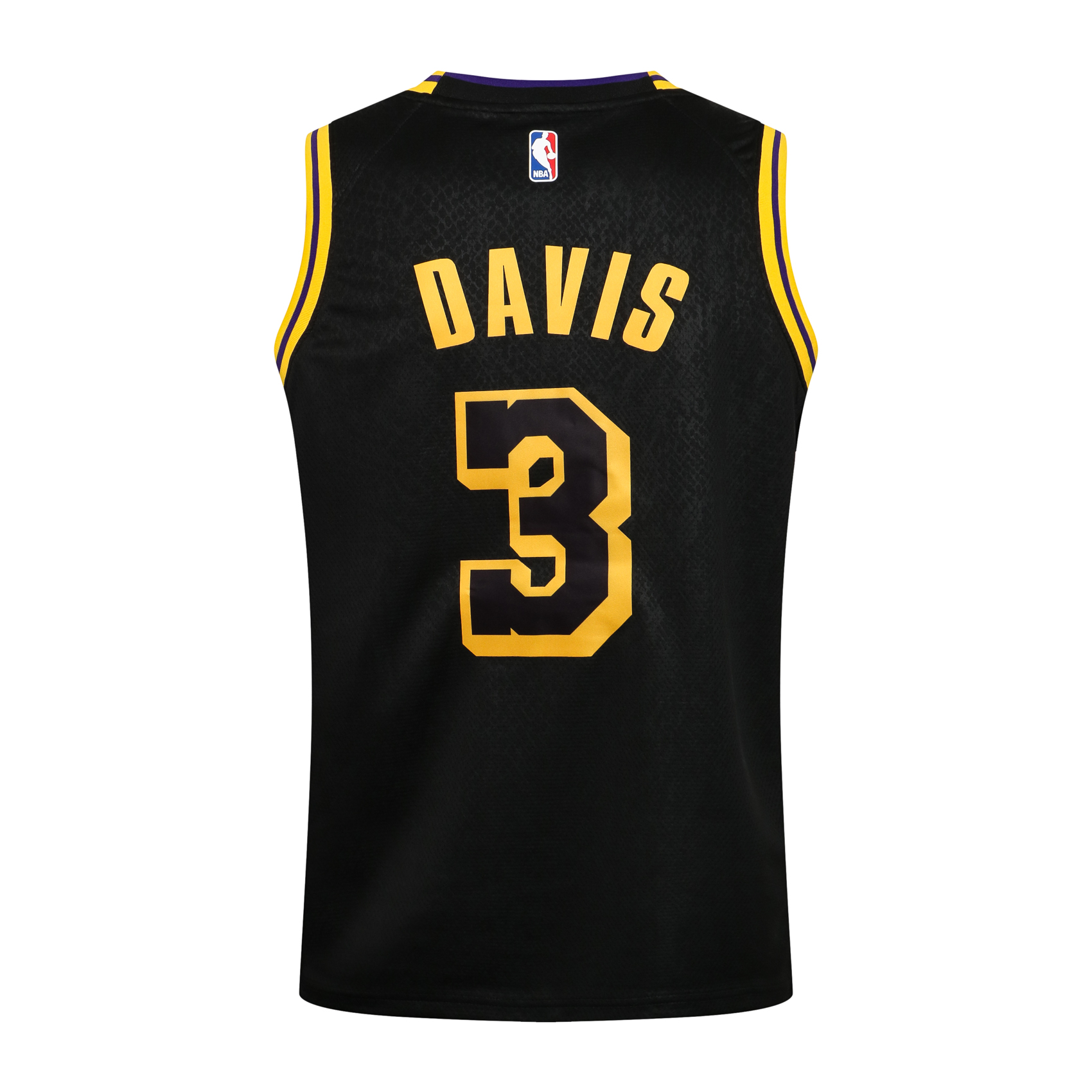 NBA Lakers Round Neck Black No. 3 (Hot Pressed)