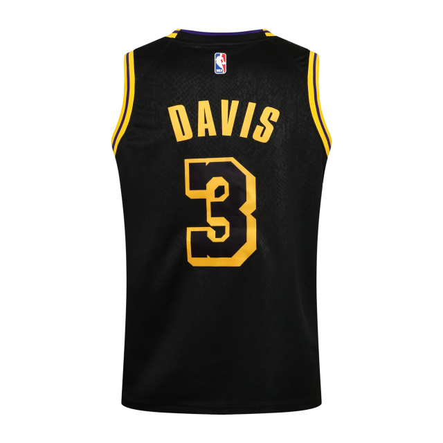 NBA Lakers Round Neck Black No. 3 (Hot Pressed)
