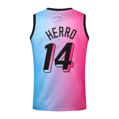 NBA Heat Round Neck Pink No. 14 (Hot Pressed)