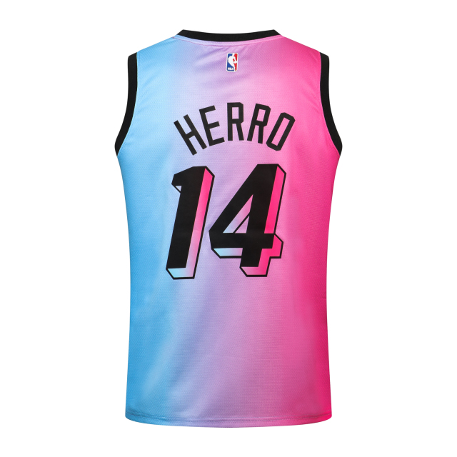 NBA Heat Round Neck Pink No. 14 (Hot Pressed)