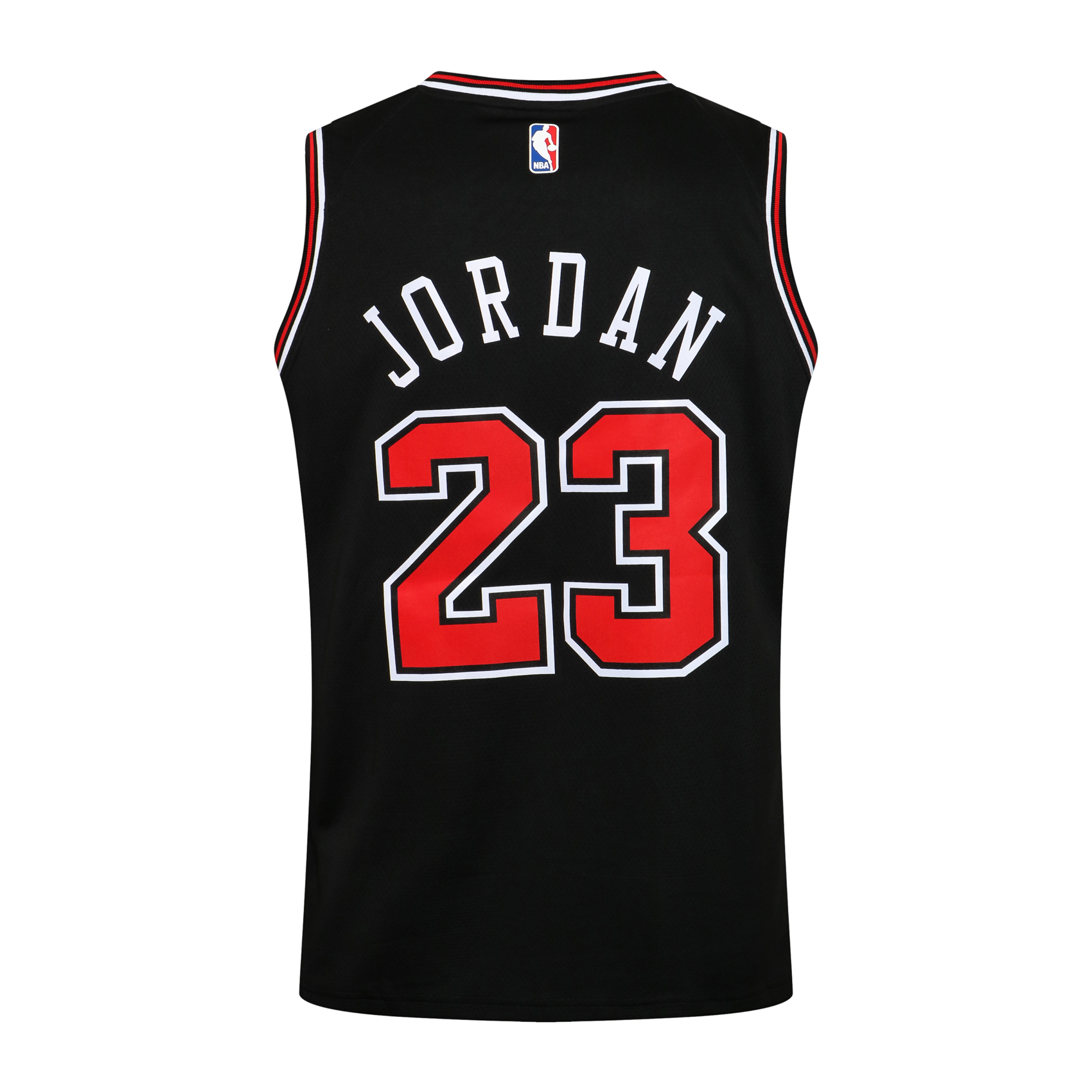 NBA Bull Round Neck Black No. 23 (Hot Pressed)