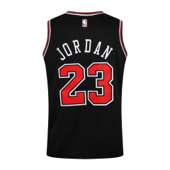 NBA Bull Round Neck Black No. 23 (Hot Pressed)