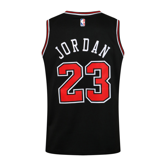 NBA Bull Round Neck Black No. 23 (Hot Pressed)