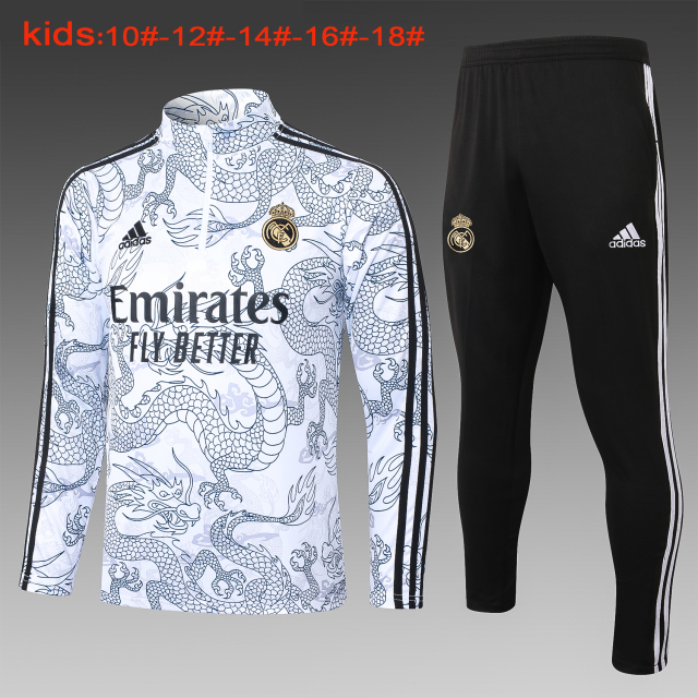 23-24 Half La Real Madrid white children's clothing KIDS