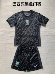 24-25 Brazil, gray black goalkeeper kids