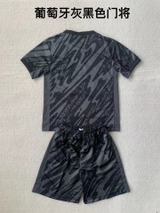 24-25 Portugal, Grey Black Goalkeeper Kids+Adult Set