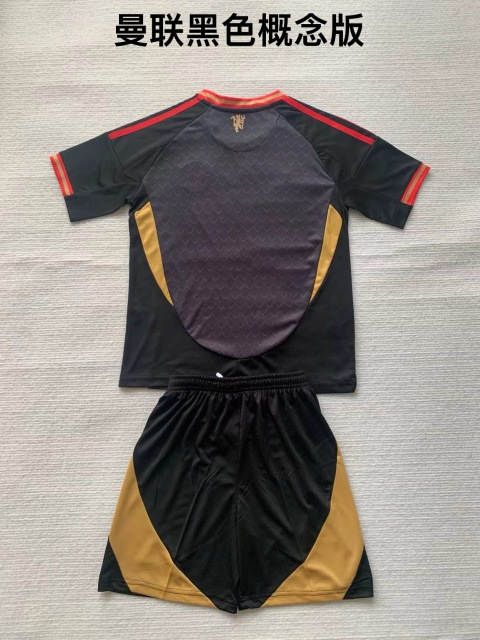 24-25 Manchester United Black Concept Edition Kids+Adult Set