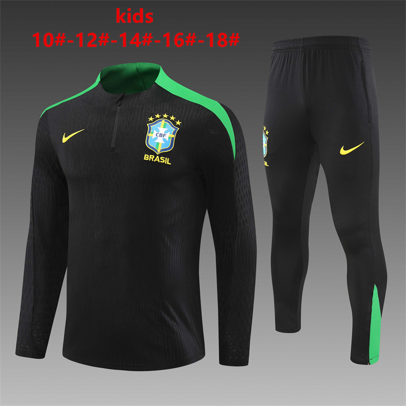 24-25 Brazil, black [player version] kids+adult training suit