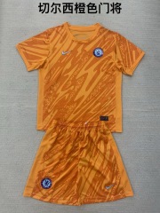 24-25 Chelsea Orange Goalkeeper Kids+Adult Set