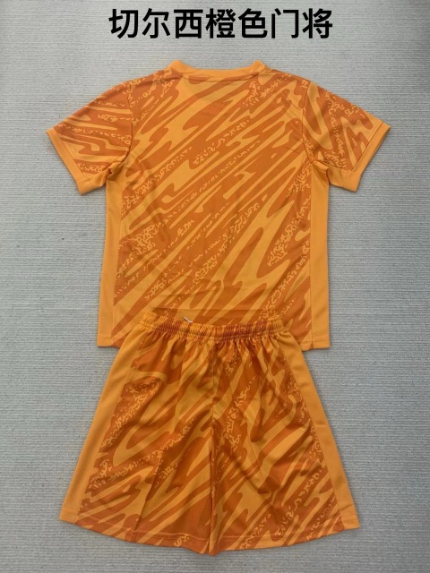 24-25 Chelsea Orange Goalkeeper Kids+Adult Set