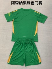 24-25 Arsenal Green Goalkeeper Kids+Adult Set