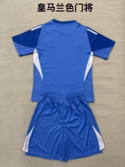 25-26 Real Madrid Blue goalkeeper kids+adult set
