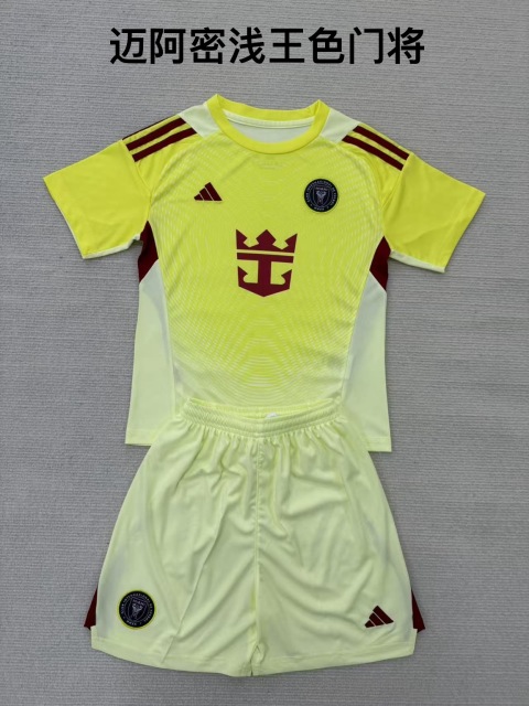 25-26 Miami Light Yellow Goalkeeper Kids+Adult Set