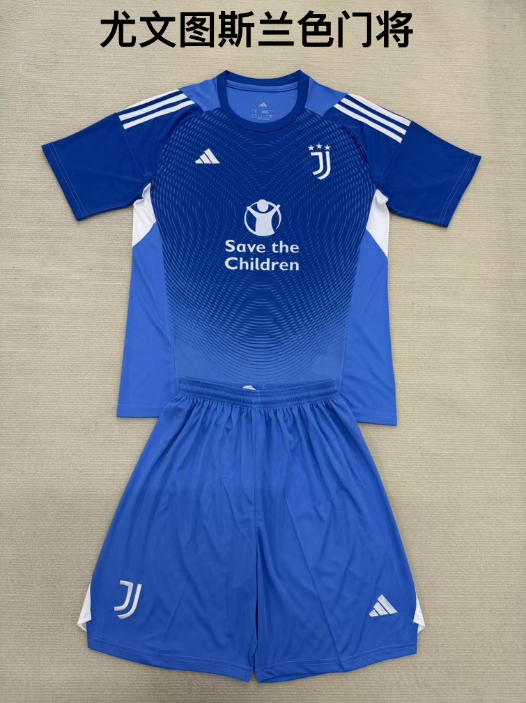 25-26 Juventus Blue goalkeeper kids+adult set