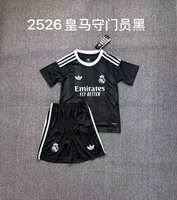 25-26 Real Madrid Black Goalkeeper Kids