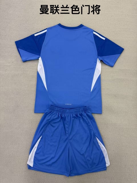 25-26 Manchester United Blue Goalkeeper Kids+Adult Set