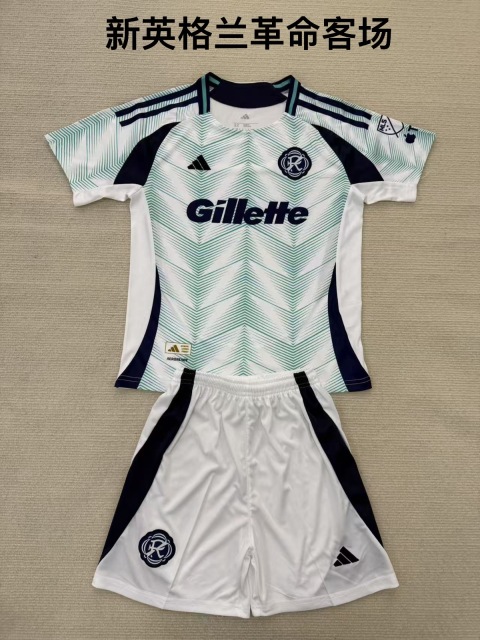 25-26 New England Revolution away kids+adult set