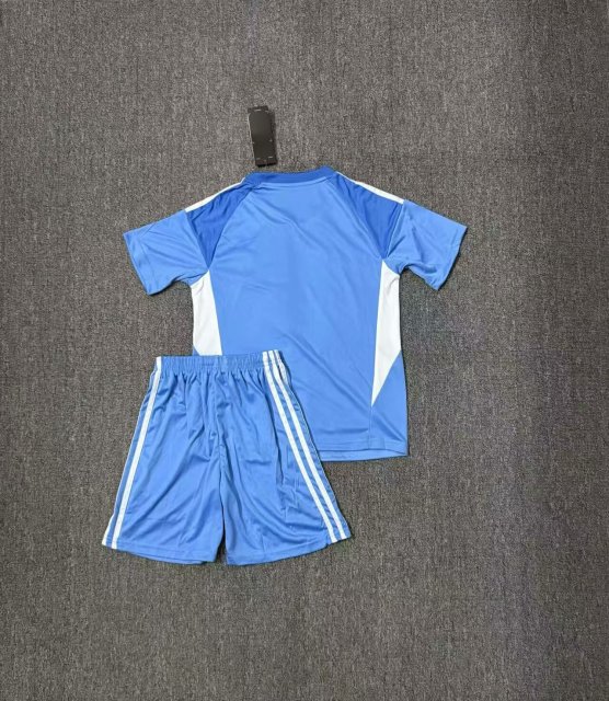 25-26 Real Madrid blue goalkeeper kids+Adult set
