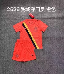 25-26 Manchester City Orange goalkeeper kids