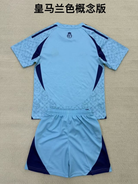 25-26 Real Madrid Blue Concept Edition Kids+Adult Set