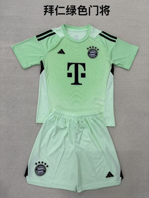 25-26 Bayern Green Goalkeeper Kids+Adult Set