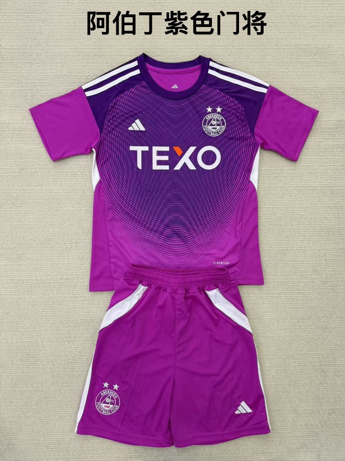 25-26 Aberdeen Purple Goalkeeper Kids+Adult Set