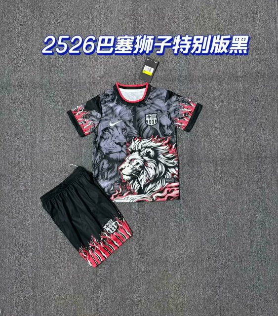 25-26 Barcelona Special Edition Black Lion Kids+Adult Set