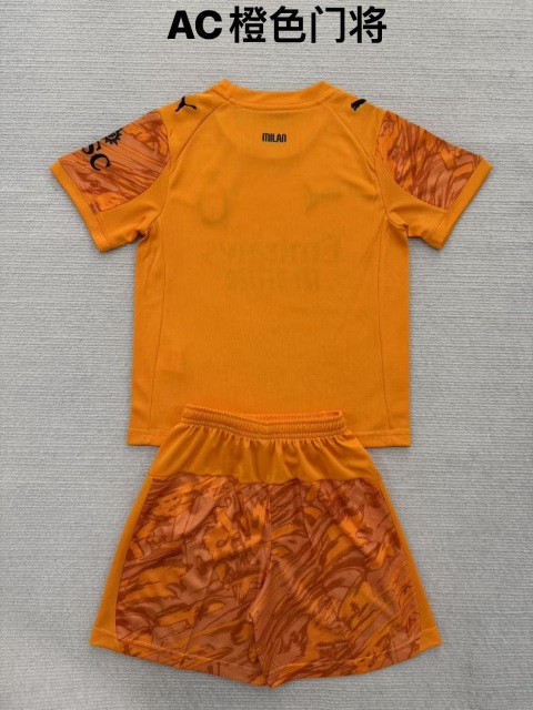 25-26 AC Milan Orange Goalkeeper Kids+Adult Set