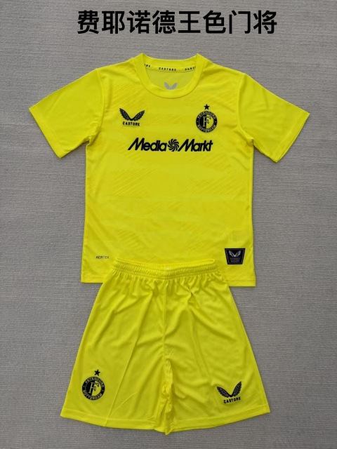 25-26 Feyenoord Yellow Goalkeeper Kids+Adult Set