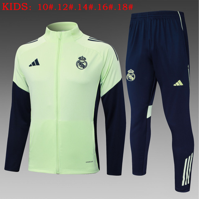 E2563 # 25-26 Long Pull Real Madrid Light Green Children's Clothing+Adults