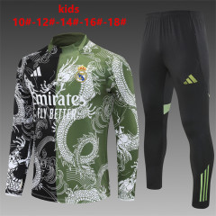 25-26 Real Madrid Black and Green [Special Edition] Kids+Adult Training Set