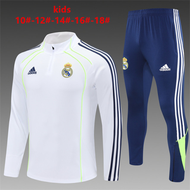 25-26 Real Madrid White [Retro Version] Kids+Adult Training Set
